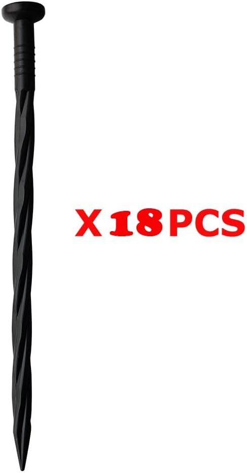 Landscape Edging 20ft Length No Digging Garden Edging Kit Include 18 Spikes, Premium Yard Edging Fence with One Spike per Feet, Black