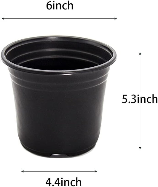 100-Pack 0.5 Gallon Flexible Plant Nursery Pots,Thickened Soft Plastic Seedling Pots,Seed Starting Pot Flower Plant Container for Succulents, Seedlings, Cuttings, Transplanting(Black)