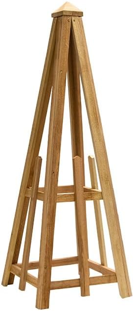 Garden Obelisk Trellis for Climbing Plants, Cedar Pyramid Trellis 46" H, Pack of 2, Sturdy Wooden Garden Trellis for Flowers, Vines, Vertical Plant Support, Outdoor Garden Decor