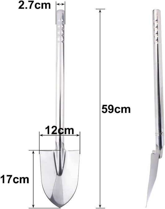 Stainless Steel Garden Shovel Hand Tool Digging Weeding Seeding Turning Soil 23.6-Inch 60CM