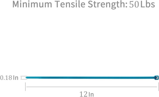 XINGO 100PCS Cable Zip Ties Heavy Duty, Premium Nylon Plastic Wire Ties with 50 Pounds Tensile Strength, Self-Locking Black Nylon Zip Ties for Indoor and Outdoor (12 inch, Blue)