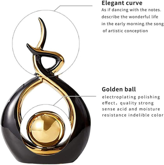 Norrclp Home Decor Modern Abstract Art Ceramic Statue Table Decorations for Dining Room Living Room Office Centerpiece