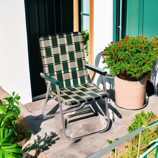 Lawn Chair USA Folding Aluminum Outdoor Patio Lawn Chair | Heavy-Duty Webbed Chairs for Camping, Sports, Beach, Yard & Tailgating | Lightweight Portable | Classic - Christmas Theme