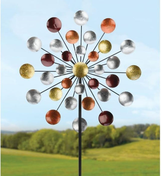 Regal Art & Gift Galaxy Wind Spinner – Metal Yard Decorations Outdoor | Kinetic Garden Spinner for Lawn, Pathway, or Flower Bed | Weather-Resistant Outdoor Sculpture - 32 Inch