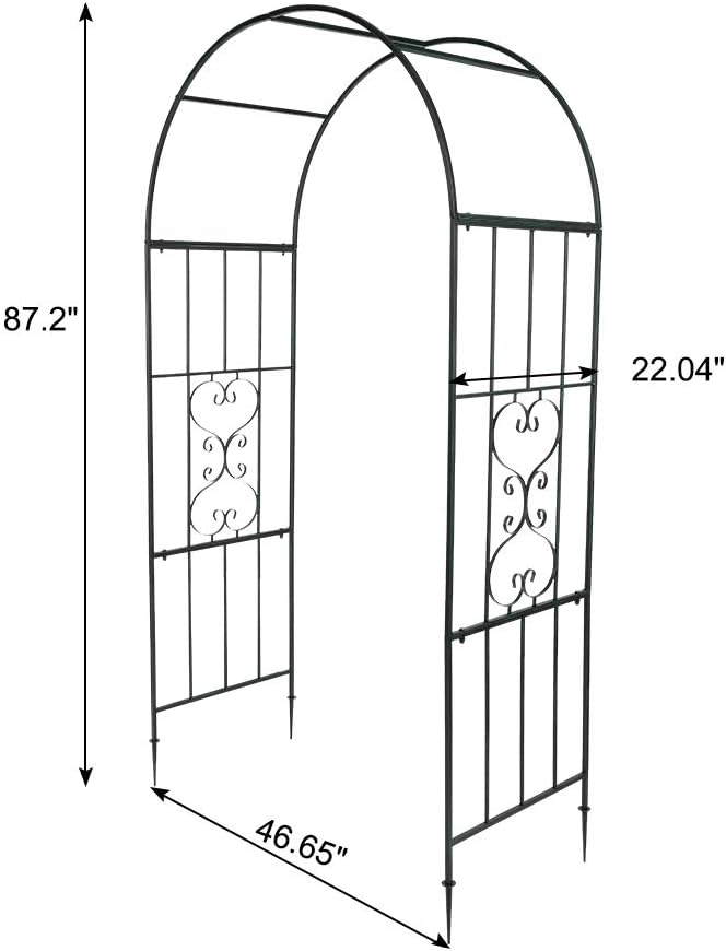 VINGLI Garden Arbor, Arch Walkway for Wedding Ceremony Party, Christmas Garden Decorations Steel Garden Trellis for Plant Climbing, Pergola for Garden, Backyard, Lawn, Bench (Dome)
