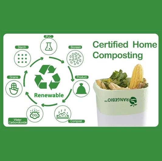 100% Compostable Trash Bags 13 Gallon Tall Kitchen, 100 Count, 0.9 Mil, Kitchen Compost Bags, Large Compostable Bags US BPI ASTM D6400 and OK Compost Home Certified