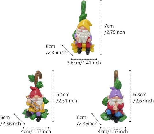 3PCS Climbing Gnomes Statue for Garden Decor, Resin Crafts Plant Decorations for Pots, Fairy Garden Accessories and Tree Faces Decor Outdoor, Halloween and Christmas Decorations