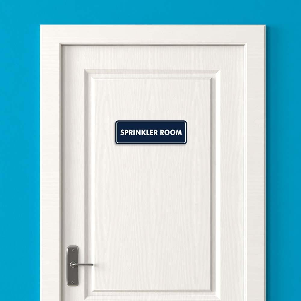 Signs ByLITA Standard Sprinkler Room Sign (Ivory/Dark Brown) - Medium 2 Pack