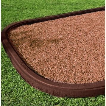 Playsafer Rubber Playground Border Edging Kit, 6' Flexible Heavy Duty Rubber Interlocking Playground Timber, No Dig Easy to Install (Neutral Brown, 6 Pack)