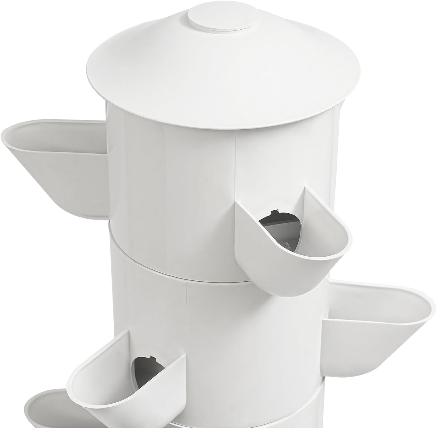 15-Tier Hydroponic Growing Tower, 45-Plant Vertical Garden Kit with Water Pump, Hydroponics Tower Growing System with 4 Wheels for Herbs, Vegetables, Strawberries (White)