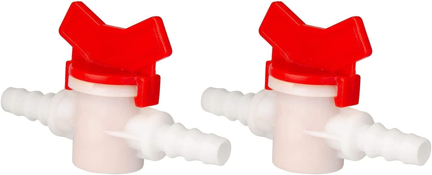 2 Pack Barbed Ball Valve 1" OD In-Line Ball Valve Shut-Off Switch with Hose Barb for Drip Irrigation and Aquariums Agricultura Garden