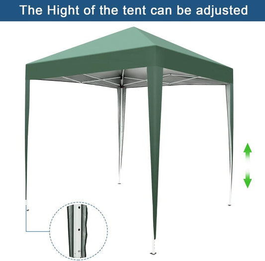 Outvita 6.5x6.5ft Pop Up Canopy Tent, Outdoor Instant Shelter Folding Canopy with Carry Bag for Commercial Events, Party, Backyard BBQ, Camping Green