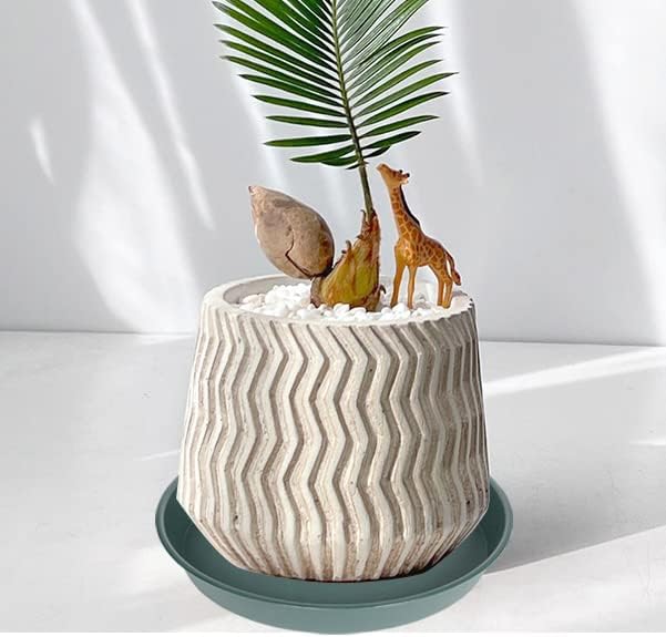 6 Pack Plant Saucer Tray Green, 4 6 8 10 12 13 15 17 19 inch Pot Saucers, Heavy Duty Plastic Plant Saucers for Indoors, Plant Drip Tray, Plant Trays for pots Planter (6", Green)