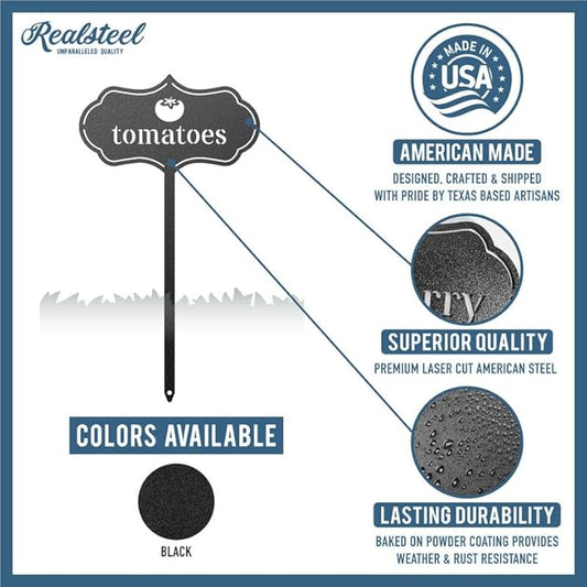 RealSteel - Seed & Plant Markers - Indoor/Outdoor Herb Garden Stakes - Elegant Fruit/Vegetable Seed Labels - Durable Plant Tags for Pots - Classy Design for Farmhouse/Greenhouse (Pumpkins)