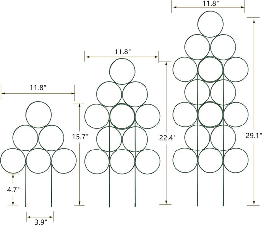Trellis for Potted Plant Trellis Indoor, Stackable Indoor Trellis for Climbing Plants Support, 3 Pack Small Metal House Plant Trellis for Garden Vines, Flower and Christmas Tree
