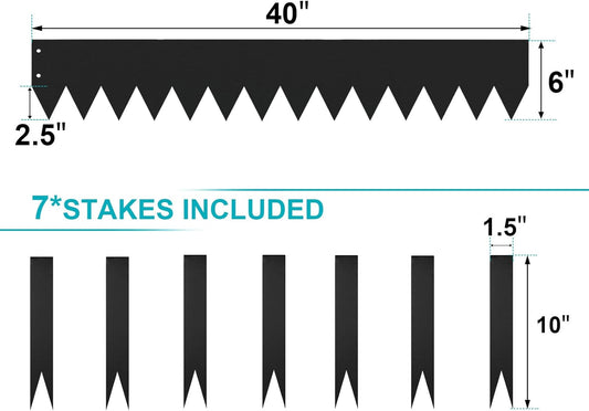 Metal Landscape Edging 40 Inch Strips, Metal Edging 6 Inch Depth, 6 Pack Hammer in Garden Edge, Metal Landscape Edge, Steel Edging for Landscaping