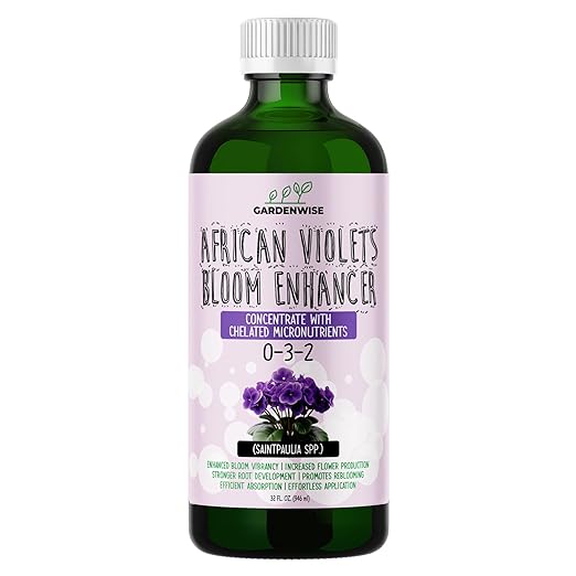 0-3-2 African Violet Fertilizer for Indoor Plants: Concentrated Plant Food β Plant Fertilizer, Bloom Booster for All Violets, Indoor Flowering Plants, Vigorous Growth and Blooming (32 OZ)