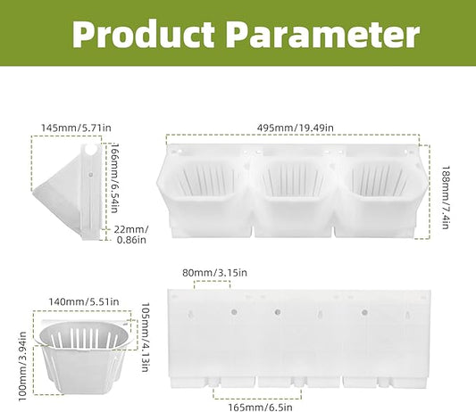 Self-Watering Wall-Mounted Vertical Planter, 36 Pots Wall Planter Indoor Vertical Living Green PlantWall Easy Installation 45''x39'' x5'' (White, 45X39 Inch 36Pcs)
