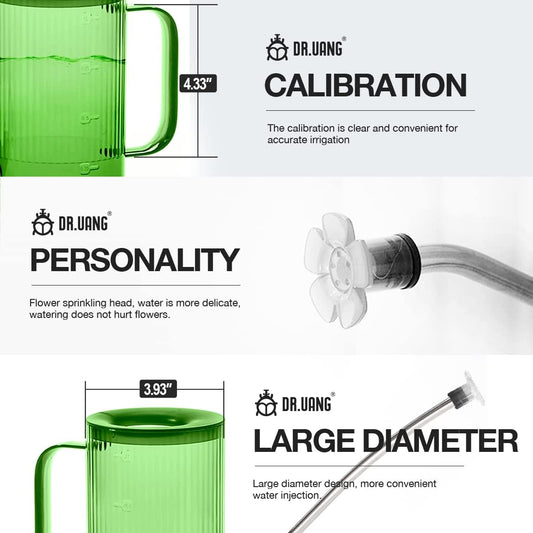 Small Watering Can Indoor Plants with Long Spout (1L, Green)