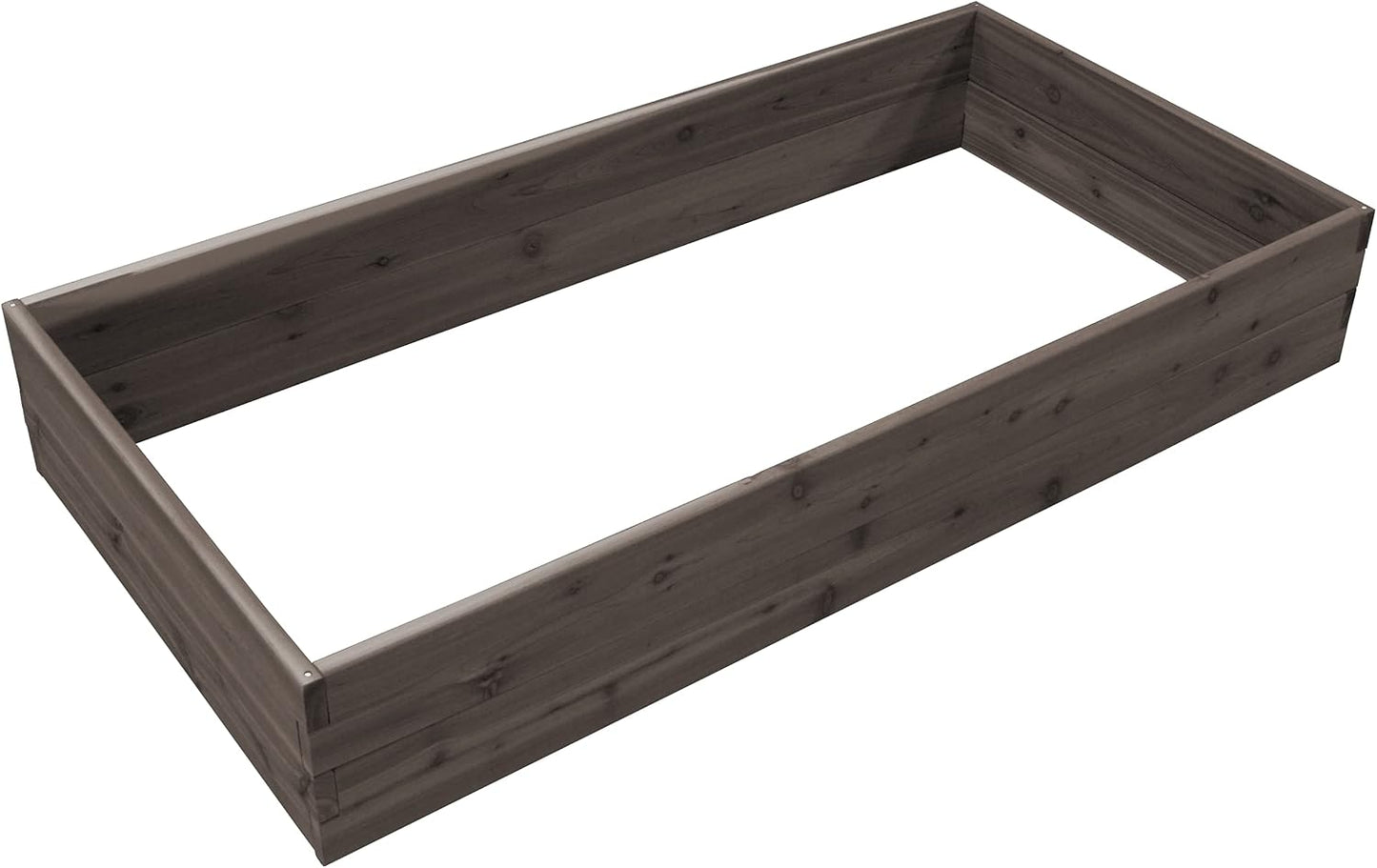 Red Cedar Wood Raised Vegetable Garden Bed - Amish Made in USA (11" Double Raised Bed, Gray Stain)