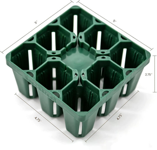 Vego garden Standard Seedling Trays Without Lids, 64 Pack for Seedlings Reusable Propagator Growing Starter Tray, Germination Trays Kit for Greenhouse/Garden (8-Cell per Tray)