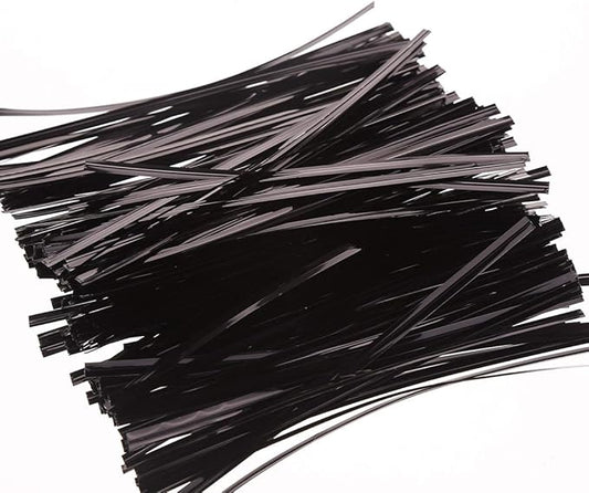 1000 Pcs Black Foil Twist Ties - Metallic Twist Ties 5 inch