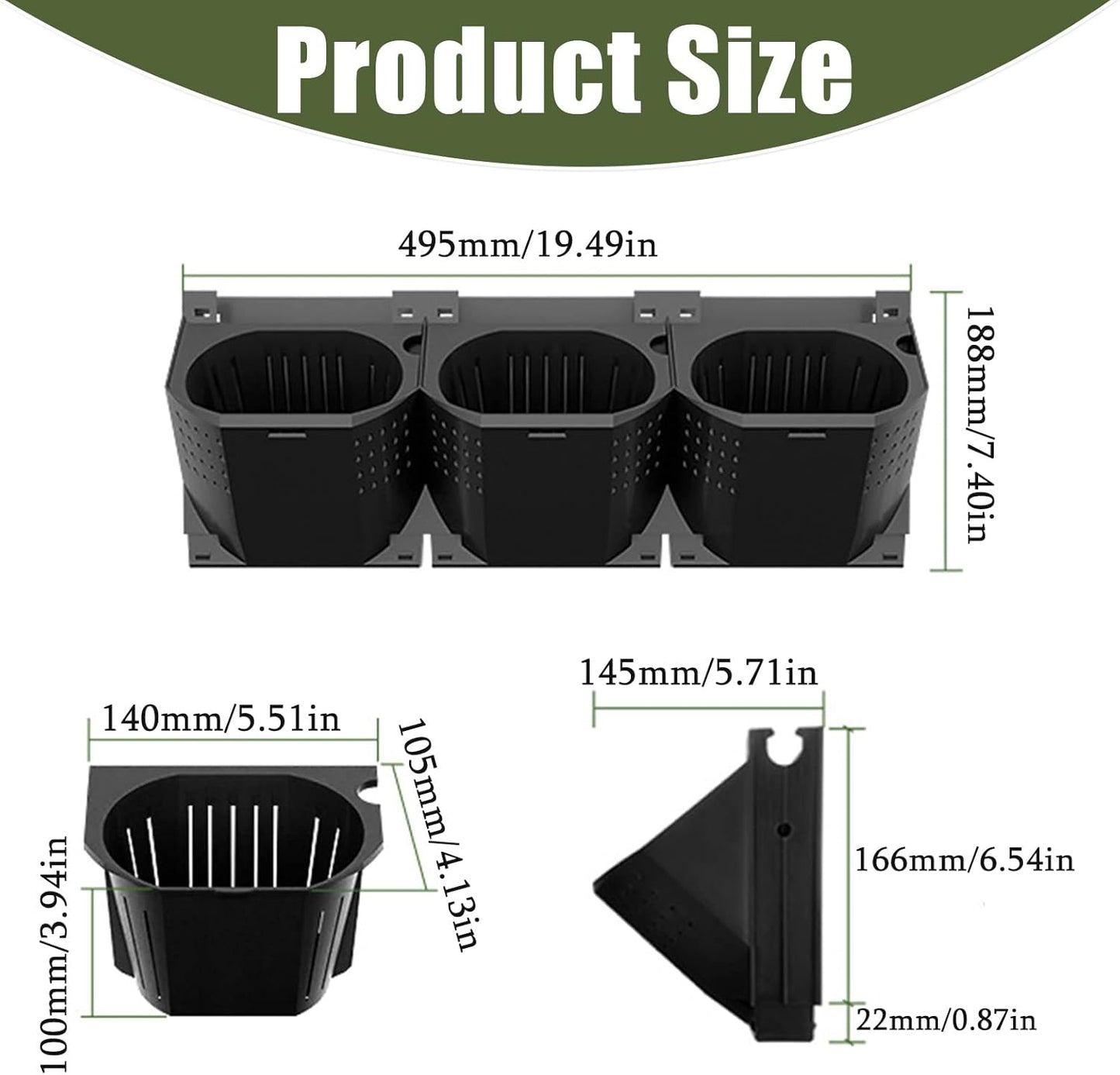 Self Watering Wall Planter with 36 Pots, Vertical Garden Planter for Indoor Plants, Wall Mounted planters Hanging Flower Herbs Vegetables, Wall Garden for Home (Black)