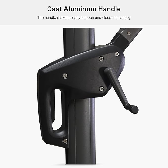 PURPLE LEAF 9' X 11.5' Patio Umbrella Outdoor Cantilever Rectangle Umbrella Aluminum Offset Umbrella with 360-degree Rotation for Garden Deck Pool Patio Apple Green