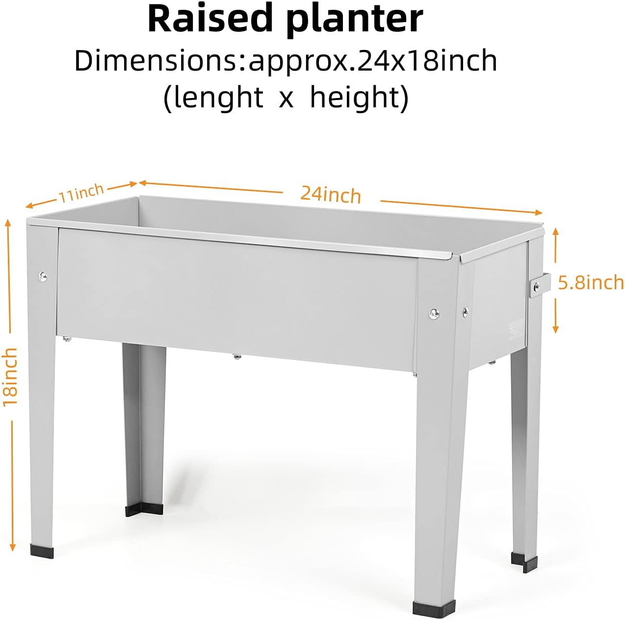 Metal Raised Garden Bed,Raised Planter Box with Legs,Herbs and Vegetables Planter Suitable for Outdoor Patio Deck and Porch (Mini Gray)