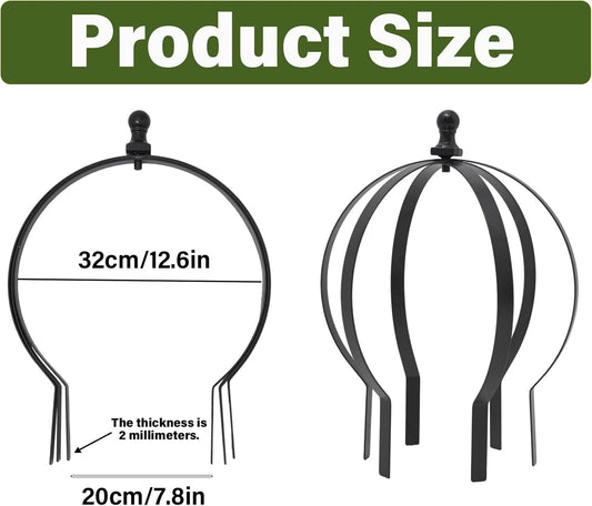 Metal Garden Trellis - 12.6" x 17.5" Durable Black Powder Coated Obelisk for Climbing Plants, Ideal for Roses, Vines, and Flowers - Easy Assembly for Indoor & Outdoor Use