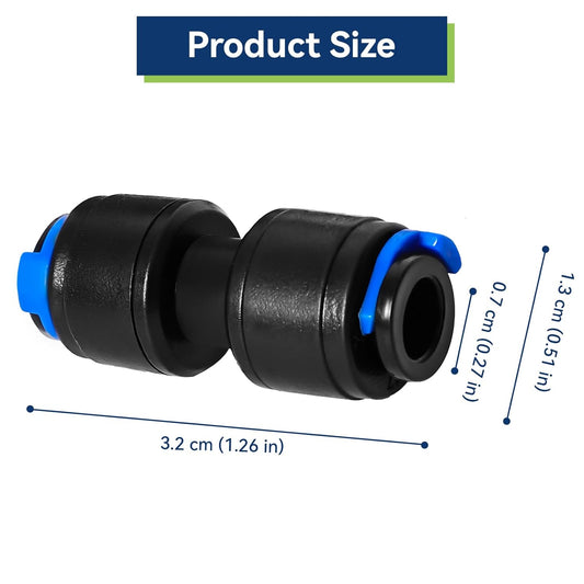 40 Pack 1/4" Drip Universal Straights Fitting Connectors, Quick Connect Universal Drip Irrigation Tubing Coupling Valve, Connector Locking Fitting for Sprinkler or Drip Irrigation System