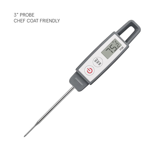 Lavatools PT09C Super-Quick Commercial Grade Digital Thermometer for Cooking, Meat, Candy, Candle, Liquid, Oil, 3" Compact Probe, Splash Proof, °C/°F Toggle, Hold Function - Sesame