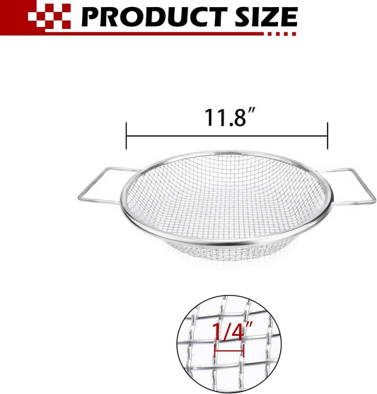 Stainless Steel Garden Sieve with Handles for 5-Gallon Bucket,1/4 inch Mesh,Commonly Used with Soil, Sand, Gravel, and Other Media