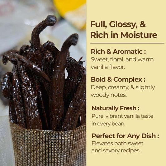 50 Vanilla Beans Grade A+, | Gourmet Whole Vanilla Bean Pods For Making Extract & Baking, Cooking & Homemade Extract| ~6-8 inches, Non-GMO. By NYVanilla