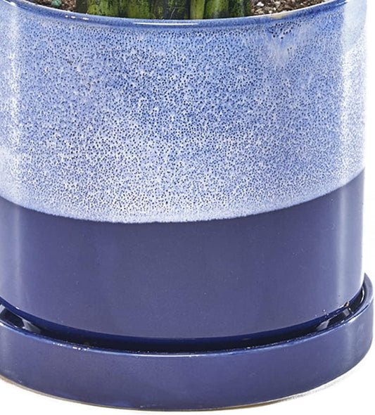 CHIVE ‘Minute’ Ceramic Planter Pot — Cute 5” Colorful Succulent Pots for Indoor & Outdoor House Plants — Beautiful Modern Farmhouse Kitchen Decor — Cobalt Blue