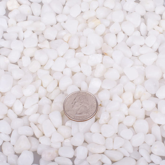 HOT SEAL 2.0 LB White Aquarium Gravel Pebbles 3/8", Natural Decorative Aquarium Substrate Small River Rocks, Mini Pebbles Stone for Fish Tank, Aquatic Plant Bonsai, Hydrophyte