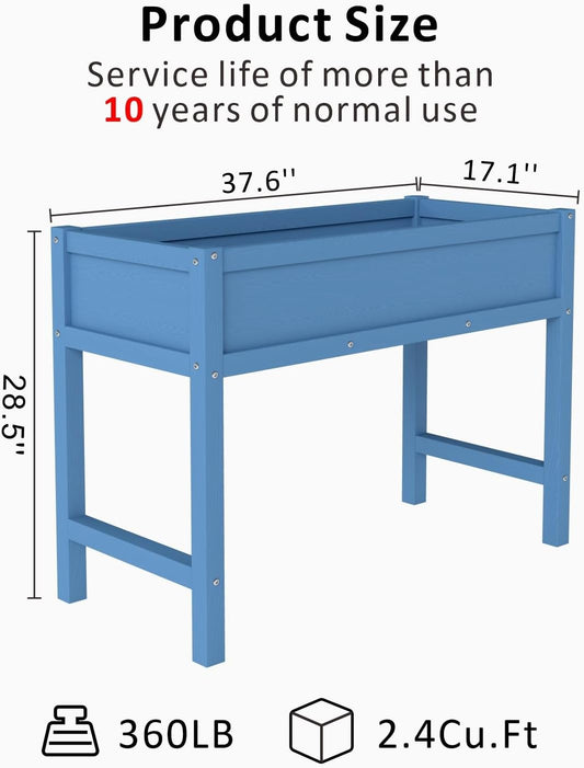 Raised Garden Beds Outdoor with Legs,Outdoor Planter Box,Non-Cracking,Rust Resistantand Rot-Resistant for Vegetable Garden for Backyard, Patio, Balcony Outdoors/Indoors, Navy
