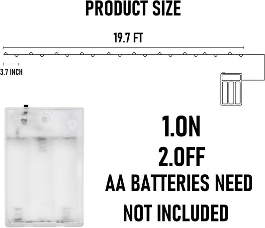 Dazzle Bright Fairy Lights Battery Operated, 4 Pack Total 80FT 240LED Silver Wire Waterproof String Lights, Christmas Decorations for Indoor Outdoor Bedroom Yard Decor, Multi-Colored