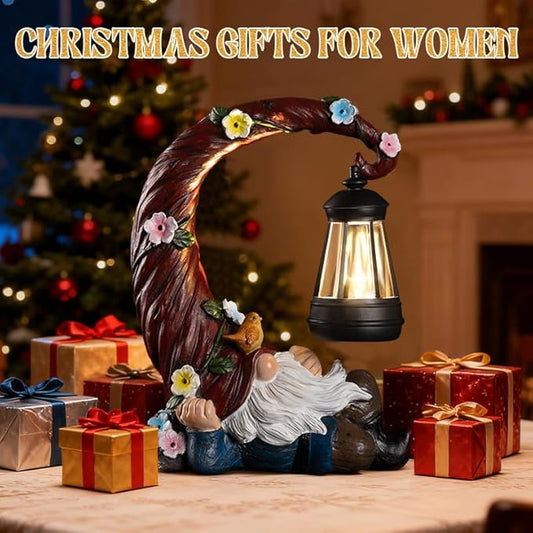 Christmas Gnomes Outdoor Statues with Solar Light Funny Gnome Decor Gifts for Women Mom Gnomes Decorations for Home Patio Lawn Yard Garden Decor
