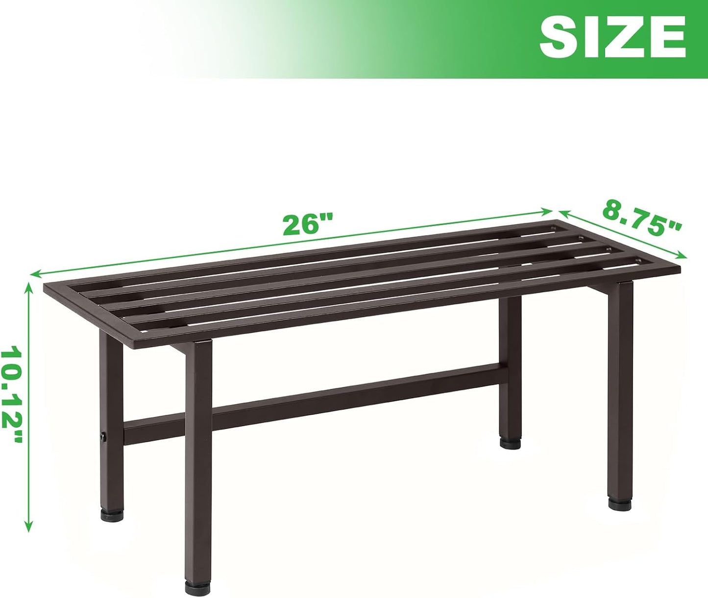 2 Pack Metal Plant Stand Outdoor Plant Shelf Indoor,1 Tier Heavy Duty Plant Stands for Multiple Plants,26" L x 10.12" H x 8.75" W,Coffee