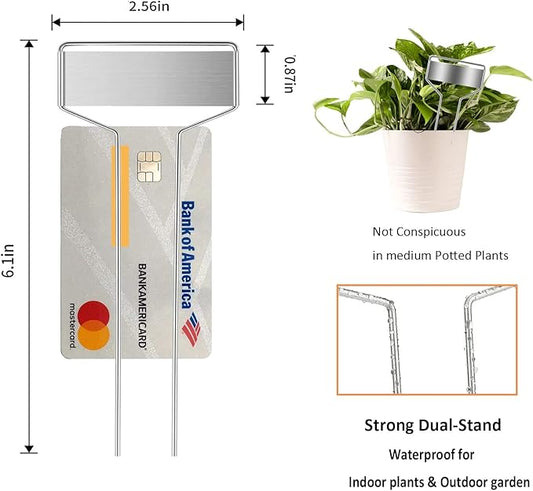 30pcs Plant Labels Plant Markers for Outdoor Plants 6inch Plant Labels for Seedlings Outdoor Garden Waterproof Plant Tags and Labels for Flower Vegetable Herbs Greenhouse (6 in, Silver)