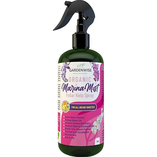 Marina Mist Orchid Fertilizer - Plant Food Mist - Liquid Seaweed Extract for Blooming - Orchid Care - Abono para Orquideas (8 oz)