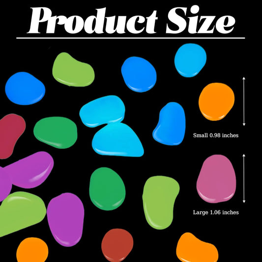 2.1LB 25-27mm Color Glow in The Dark Rocks Outdoor Decorative Stones Luminous Pebbles Glow Stones for Patio Landscaping Walkway Driveway Large Glowing Stones Garden Stones