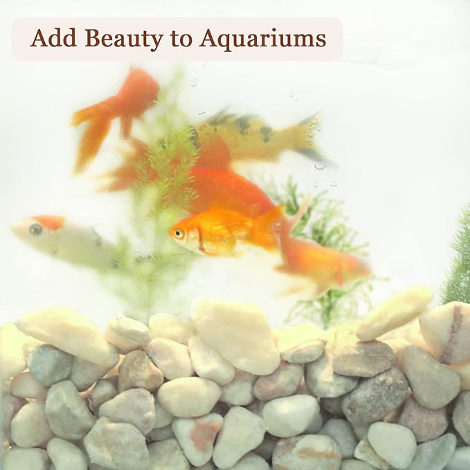 5lbs Natural River Rocks, Polished Pebbles for Plants Garden, 1-2 inch Decorative Peach Stones, Ideal for Fish Tank, Vases, Crafting, Home Decor and Garden Landscaping Rocks,Peach