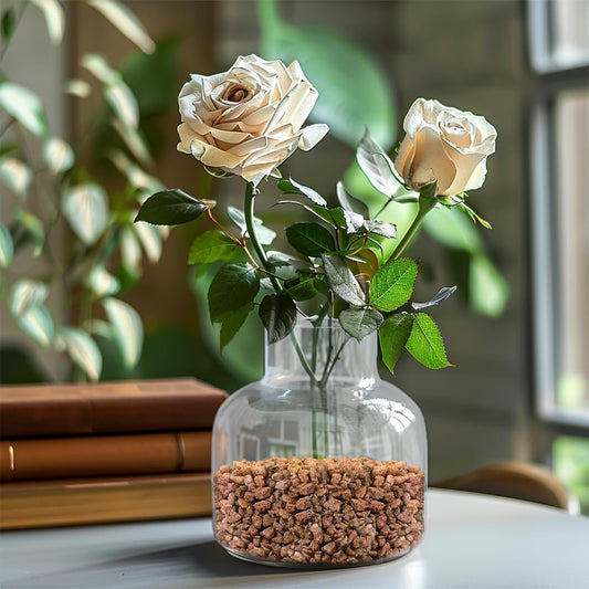 HappyFiller 2-5mm Decorative Succulent Cactus Gravel,Terrarium Small Rocks,Indoor Plants Orchid Soil Cover Stones,Candle Holder Vase Filler Decor Pebbles,1.1 LB Brown