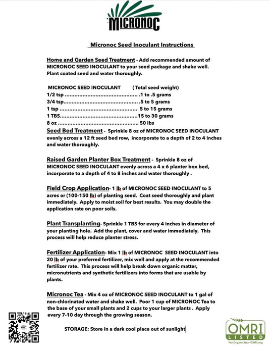 Seed Inoculant - Organic Fertilizer for Soil Health and Strong Germination - Beneficial Microbial Seed Inoculant (5lbs)