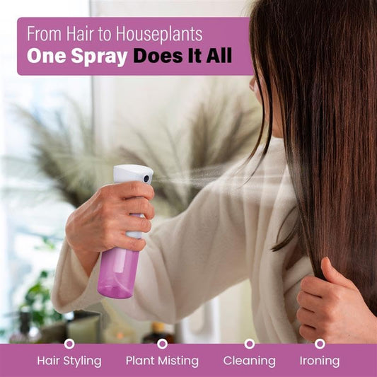 Continuous Water Mister Spray Bottle for Hair - Continuous Spray Nano Fine Mist Sprayer - Empty Spray Bottle - Reusable Beauty Bottle - Cleaning, Hairstyling & Plants - 5oz/150ml (Pink) Pack of 2