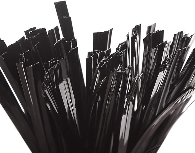 1000 Pcs Black Foil Twist Ties - Metallic Twist Ties 5 inch