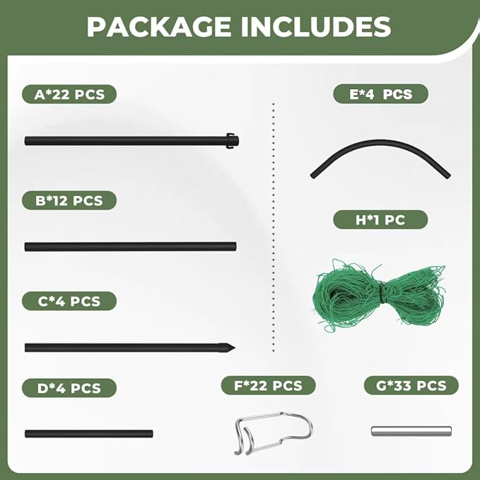 Garden Arch Plant Trellis for Climbing Plants Outdoor, Cucumber Trellis for Raised Bed, Grape Metal,Arbor Trellis Plant Support Flower Vegetables,Tomato Black,6.7FT Rust-Proof