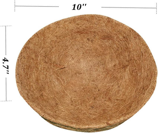 2PCS Hanging Basket Liners Coco Liner 10 Inch Round Coconut Coir Basket for Plants Replacement for Hanging Basket 100% Natural Coconut Fiber Plant Basket Liner for Garden Planter Flower Pot